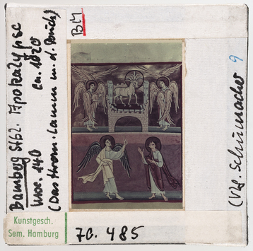 Vorschaubild Bamberg, Bibliothek: Apokalypse, das thronende Lamm mit dem Buch 